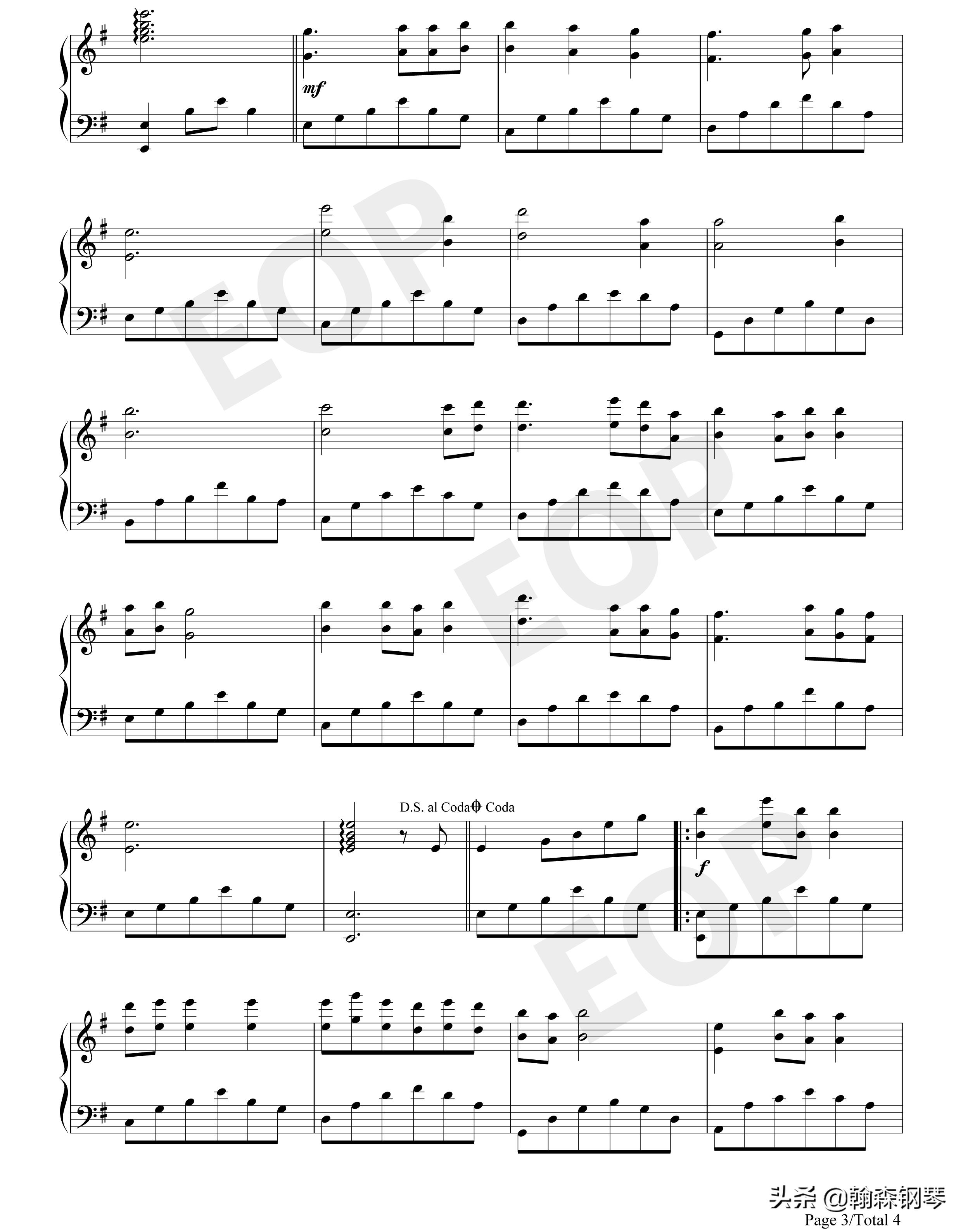 丁香花钢琴谱双手教学,丁香花钢琴简谱左右手完整版