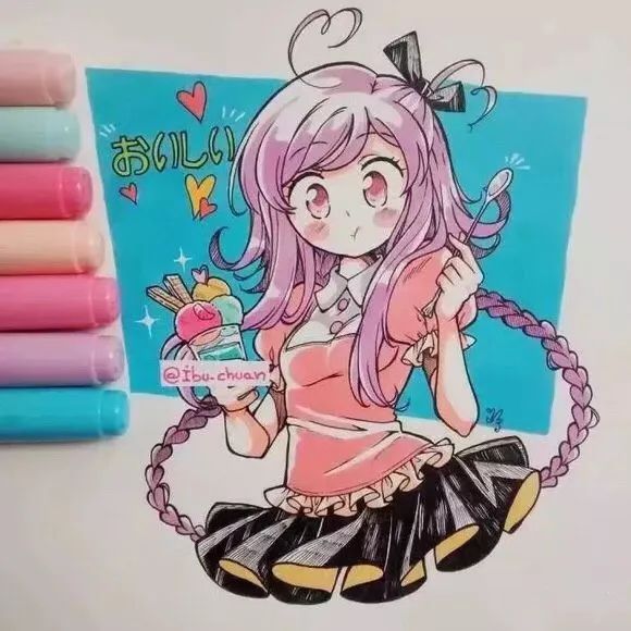 马克笔上色教程动漫人物q版30色,学马克笔画动漫免费教程