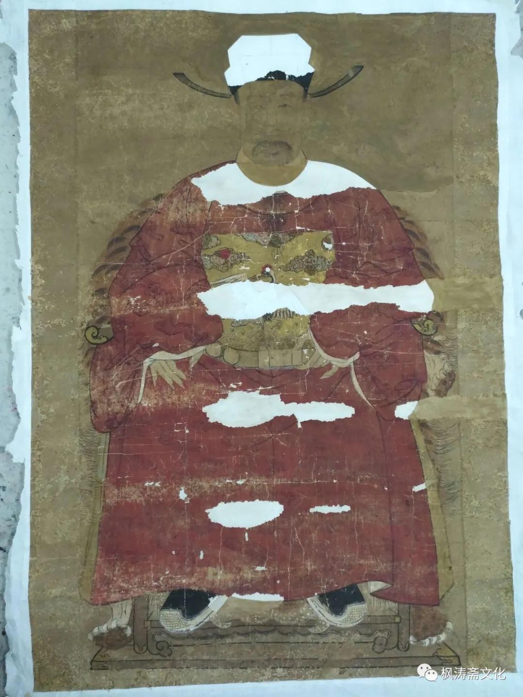 枫涛斋装裱案例：余姚朱氏祖像修复过程实录