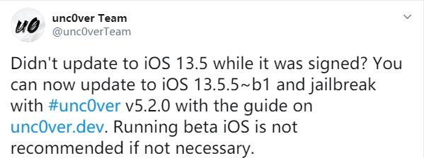 ios13.5越狱重启后uncover闪退,ios13.5.1最新越狱消息