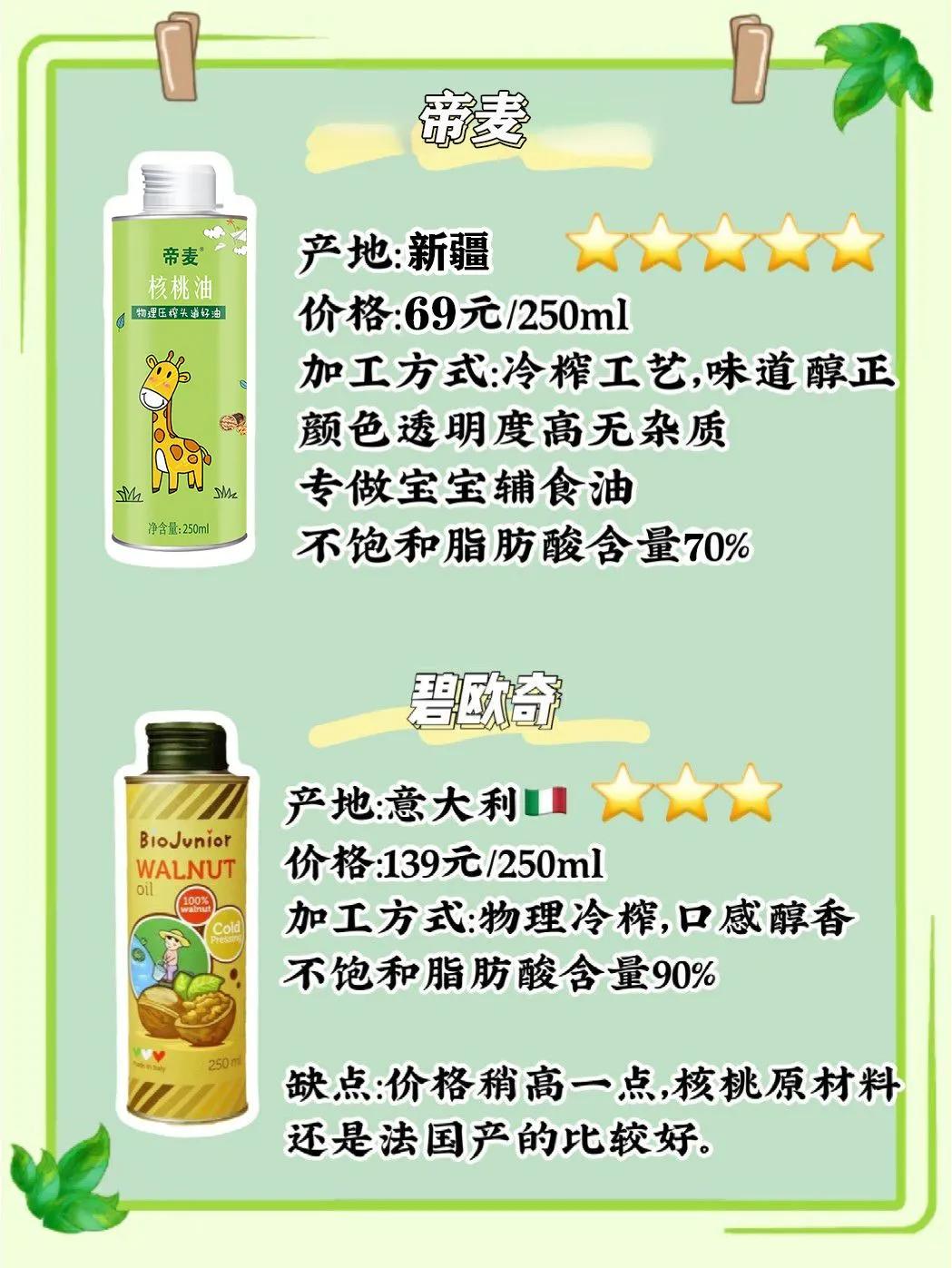 宝宝辅食油选山茶油还是核桃油,核桃油宝宝测评排行榜第一名