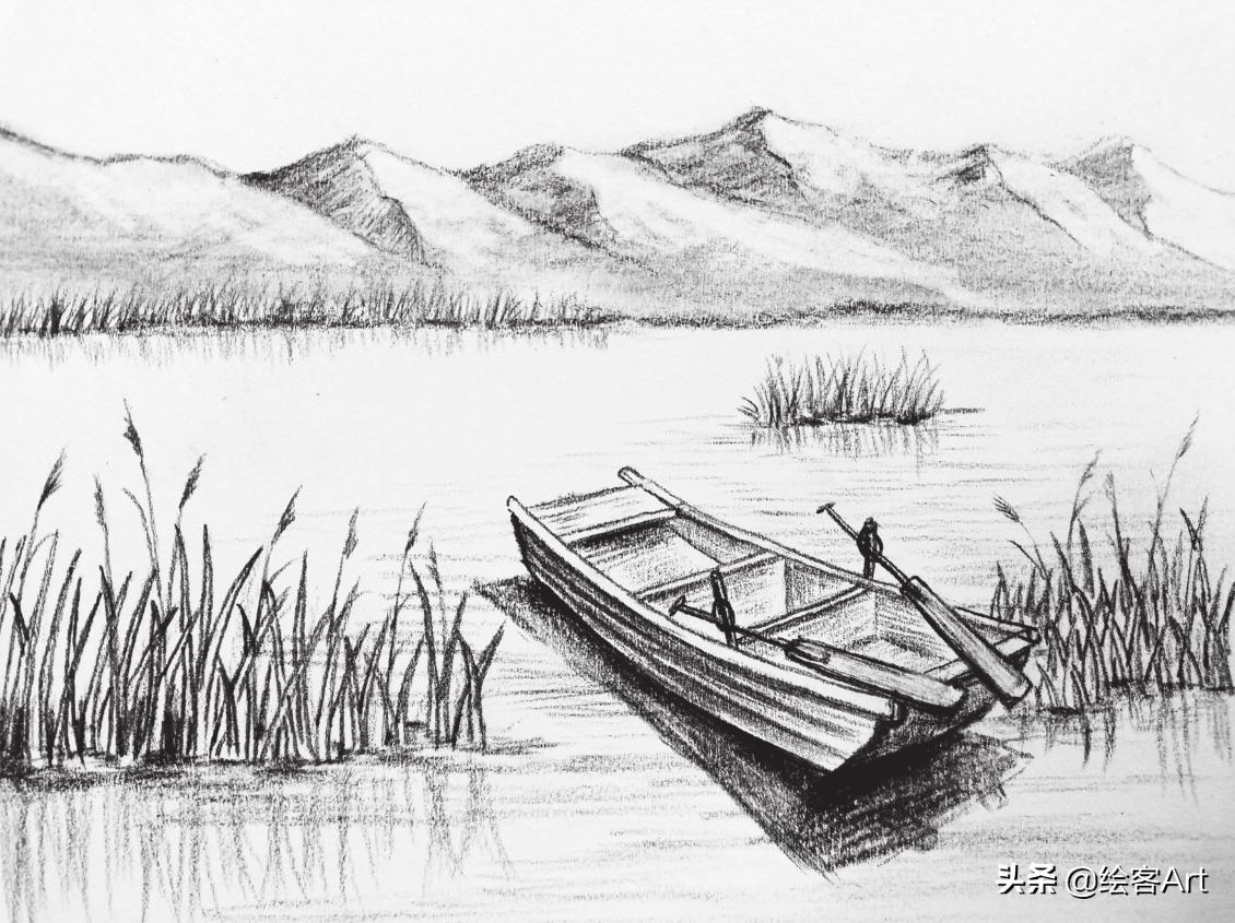 炭笔如何一笔画出渐变绘画技巧,炭笔风景教学