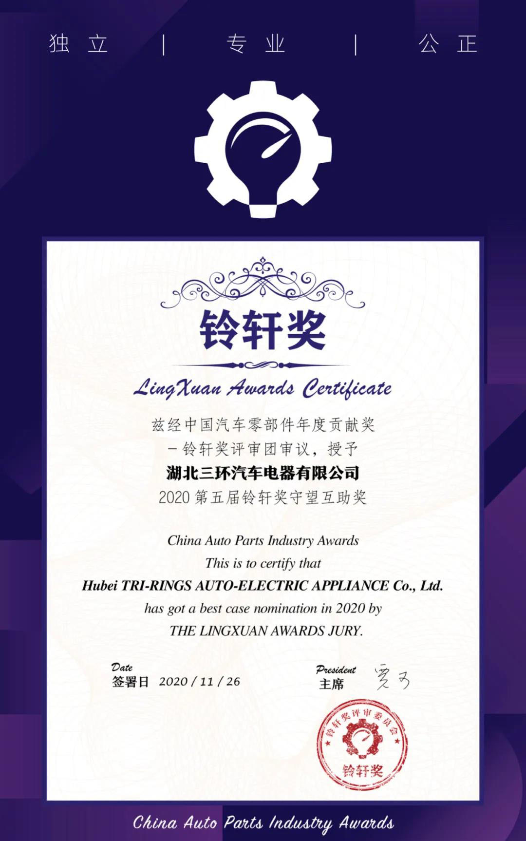 铃轩奖,特殊荣誉奖和一等奖