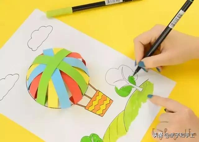 幼儿园气球手工贴画,创意手工气球印画