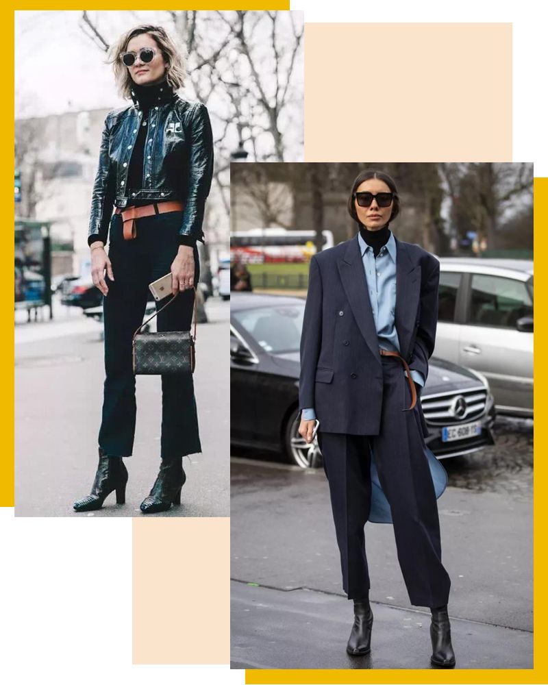 马丁靴+小黑裤,冬日保暖显高CP