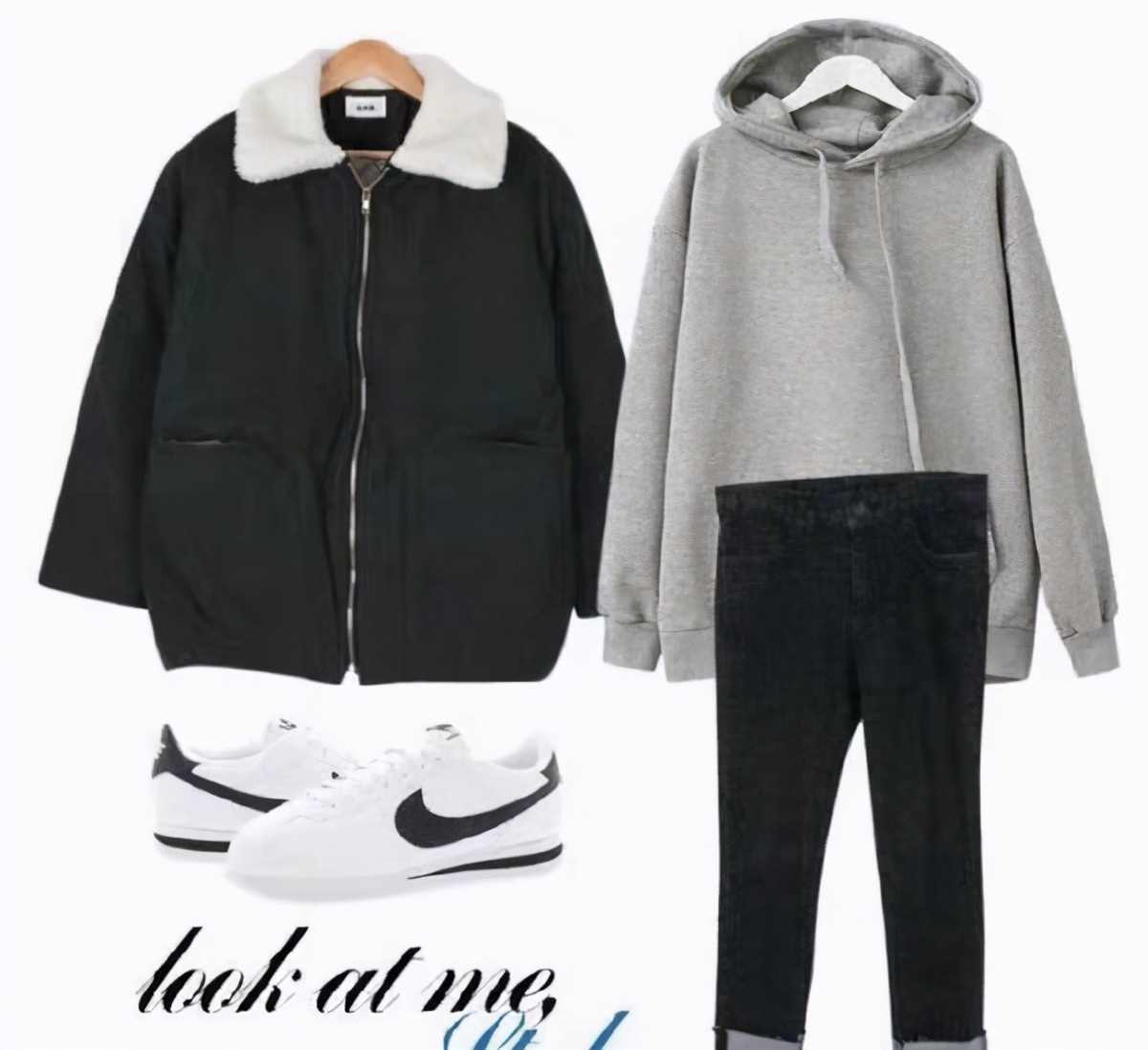 时髦洋气的灰色宽松卫衣穿搭,春季灰色卫衣日常穿搭