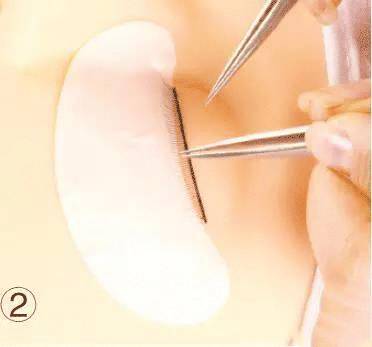 嫁接睫毛技术进行中,m型嫁接睫毛教程零基础手法