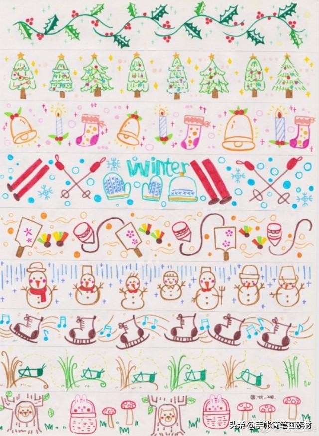 古风边框手绘简笔画,简笔画手绘练习线条