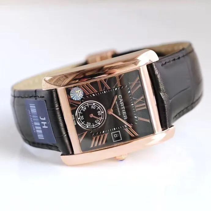 卡地亚坦克系列W5330001英式坦克系列男士两针半全自动机械腕表
