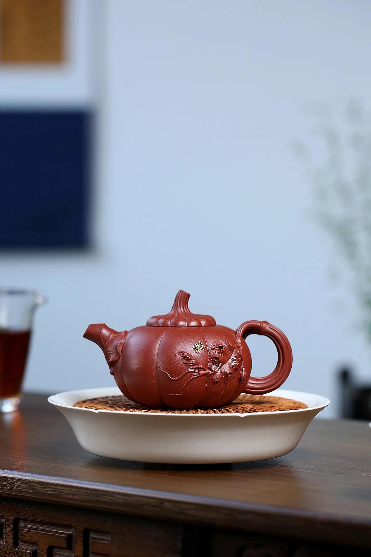 黄龙山原矿紫泥老壶,陈顺根六方壶