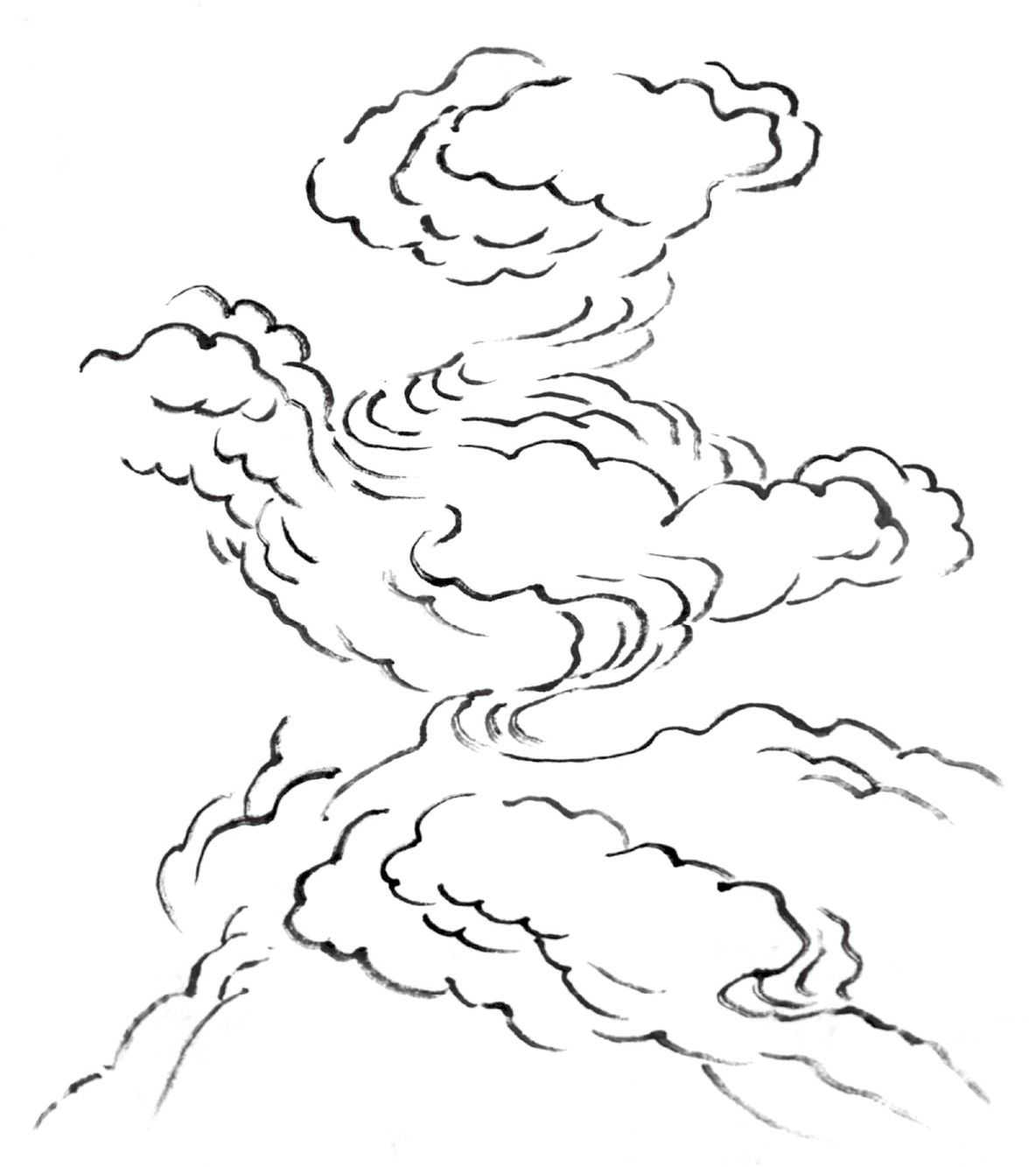 云简易画法,云简单素描画