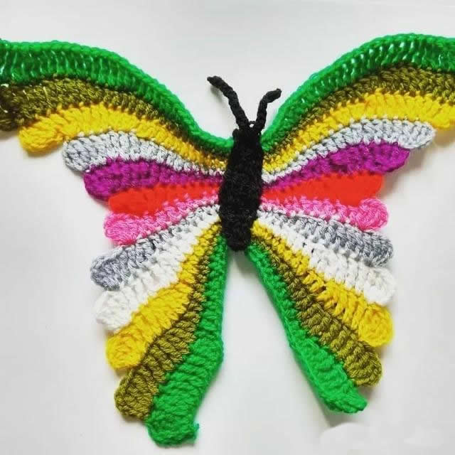 简单蝴蝶的钩织教程,钩针织蝴蝶教程简单易学