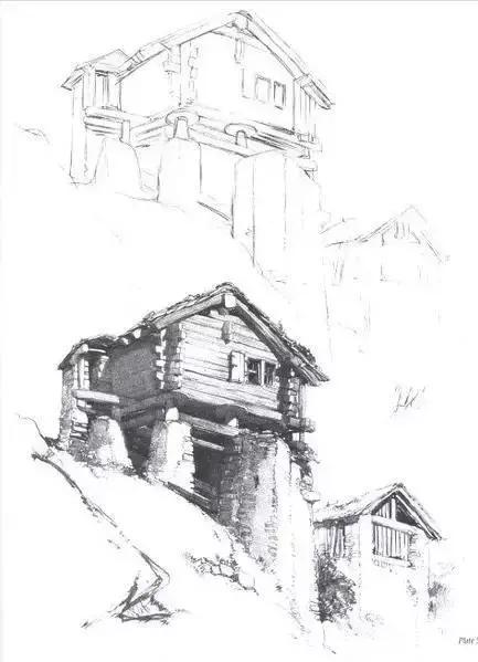 风景速写1000例临摹图高清,炭笔速写风景初学者图片教程