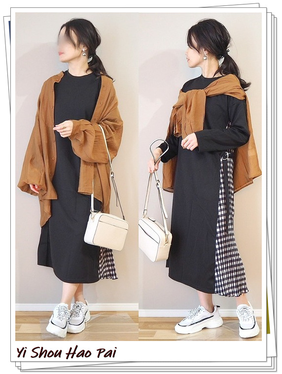 搭配休闲裙小黑鞋女款,连衣小黑裙搭配的小白鞋