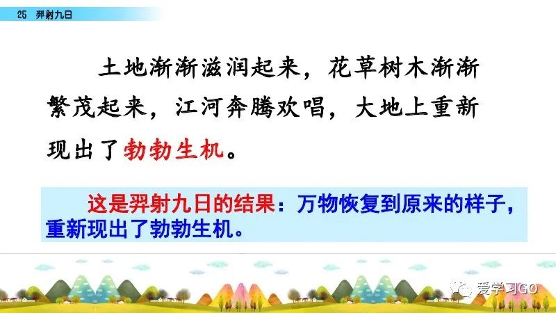 部编版二年级下册第25课《羿射九日》知识点+图文讲解