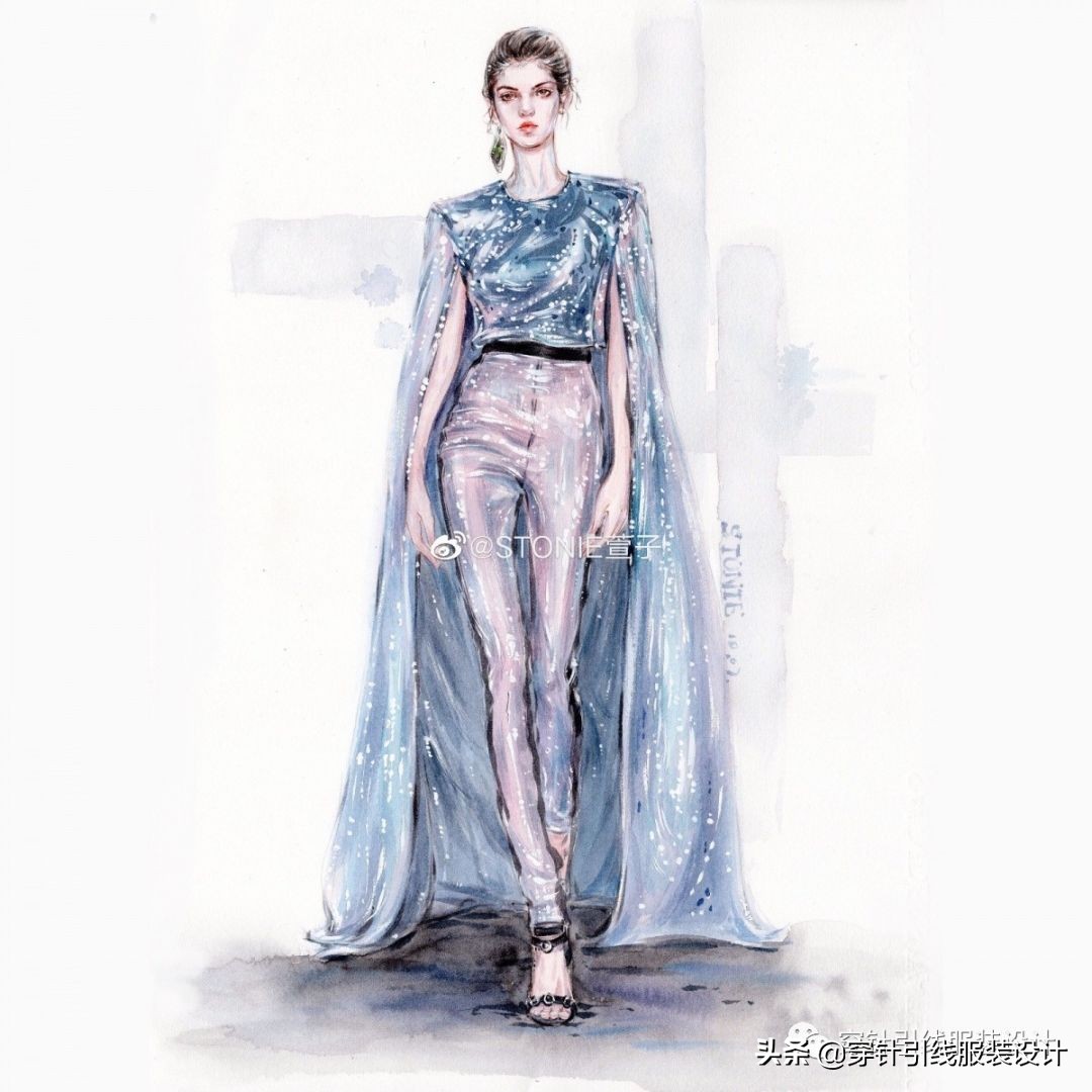 礼服服装效果图手绘,西装手绘服装效果图