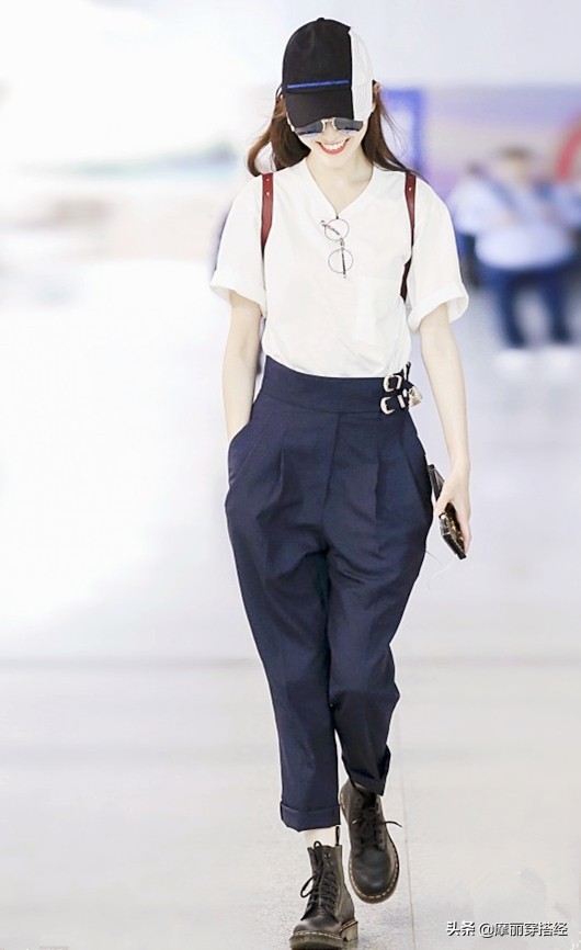 收腿哈伦裤配什么上衣好看,胯宽腿粗哈伦牛仔裤搭配什么上衣