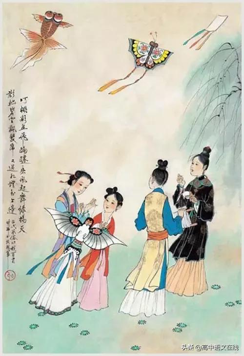 100首诗词图片,100首诗词100张风俗图太美了