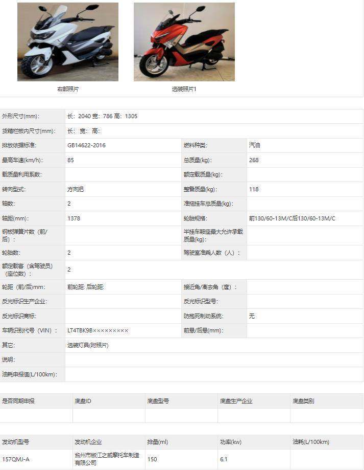 最新工信部踏板车,最新工信部摩托车名单