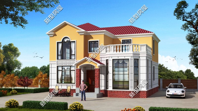 18米宽10米进深双拼两层别墅图纸,农村两层别墅怎么建