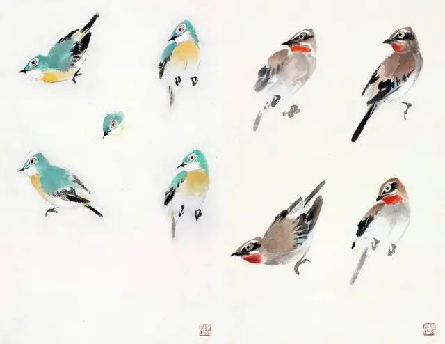 国画300例写意禽鸟技法入门,国画鸟的画法一学就会