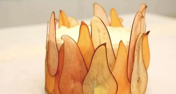 洋梨焦糖蛋糕做法,秋天的第一个蛋糕制作教程