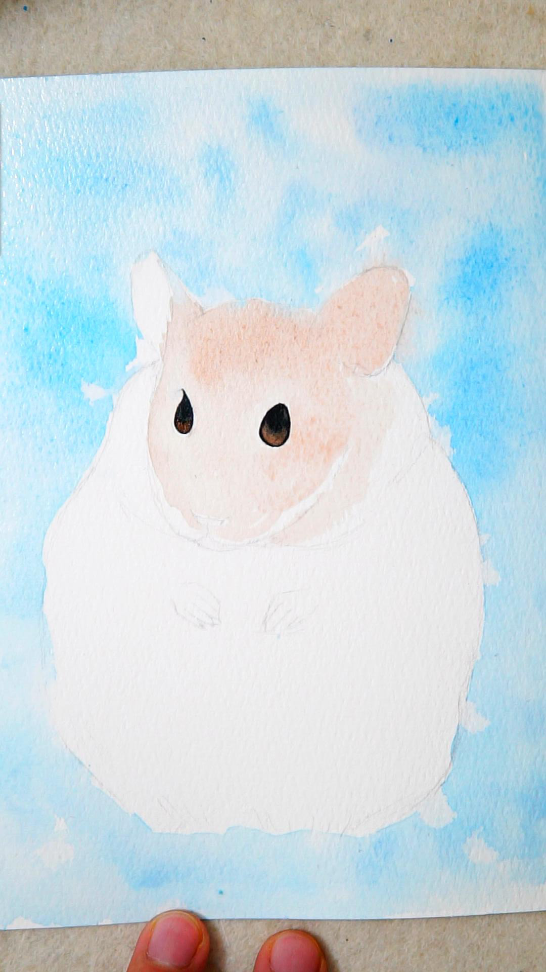 怎么用水彩笔画一个仓鼠视频,可爱的画画教程小动物