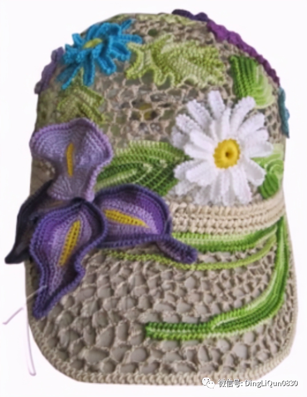 针织作品30款时尚钩花装饰帽子,简单易学又好看的针织帽子