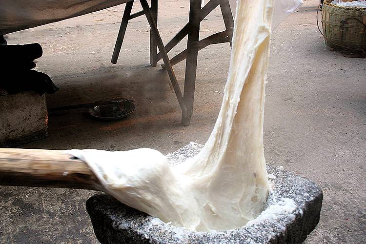 传统打糍粑,传统的打糍粑