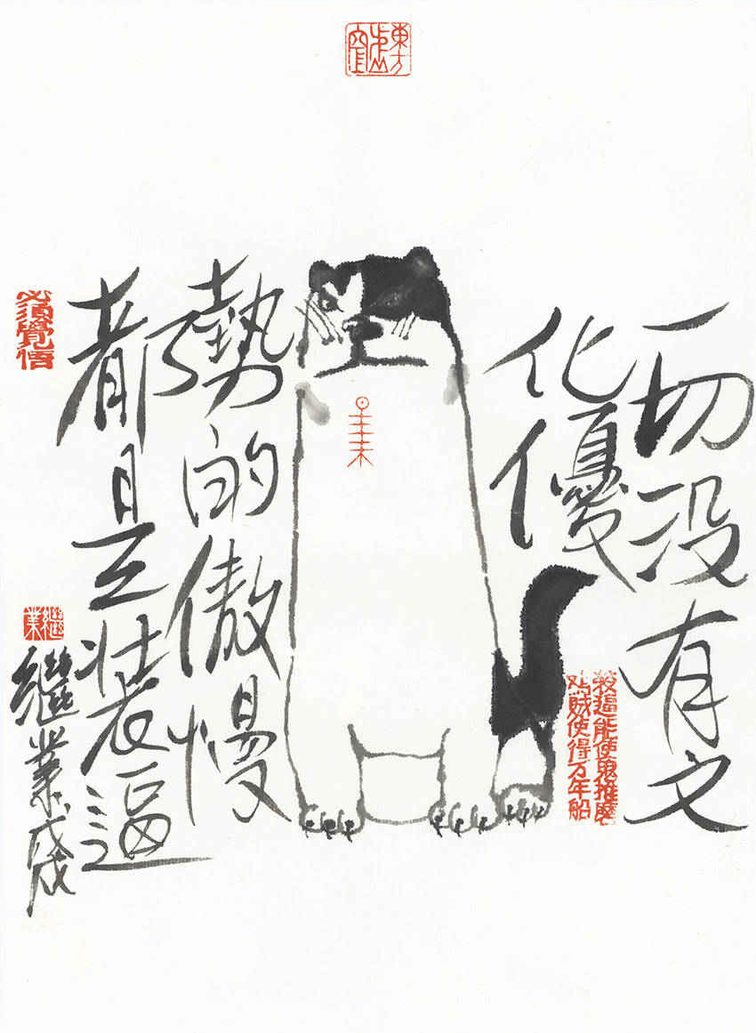 他画的猫，内心戏十足，还是个段子手，着实有趣