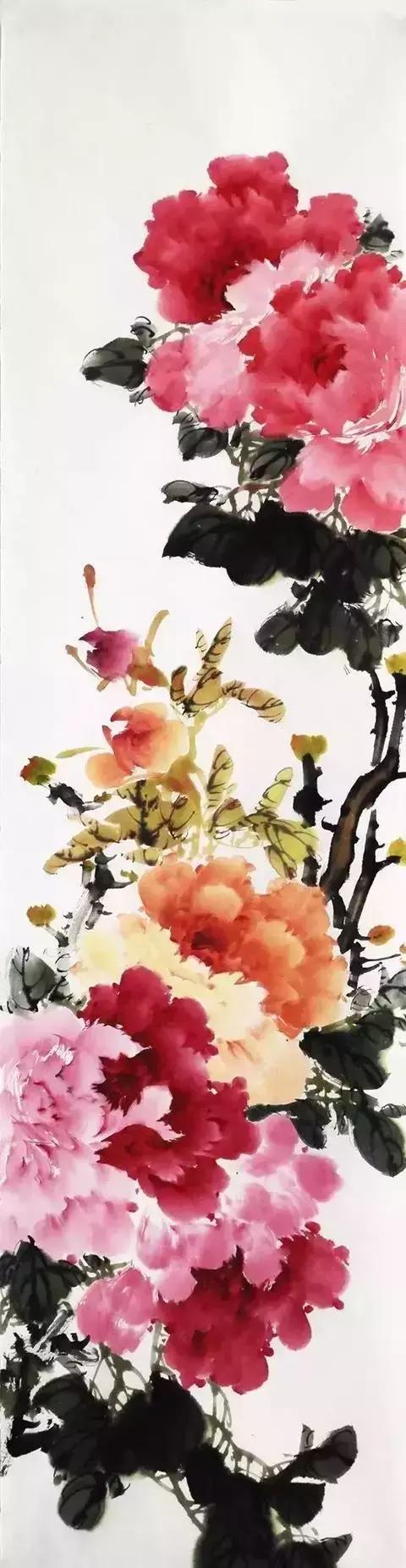 写意牡丹三种画法,王雪涛写意牡丹画法及调色技巧