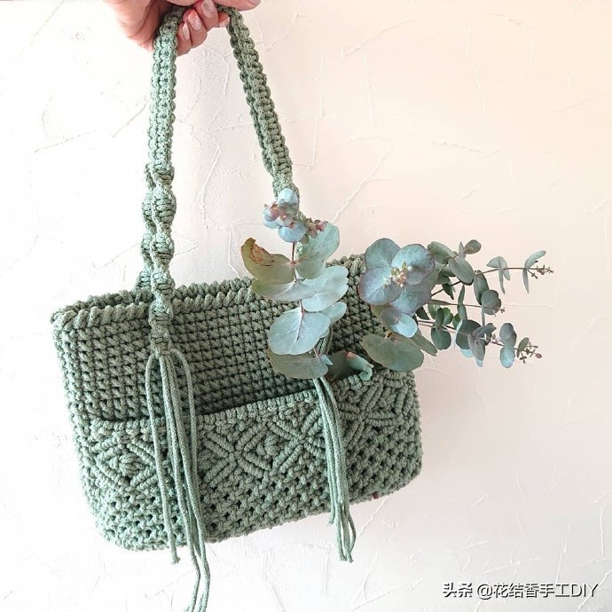 好看的毛线编织小包包,春天里的小包包