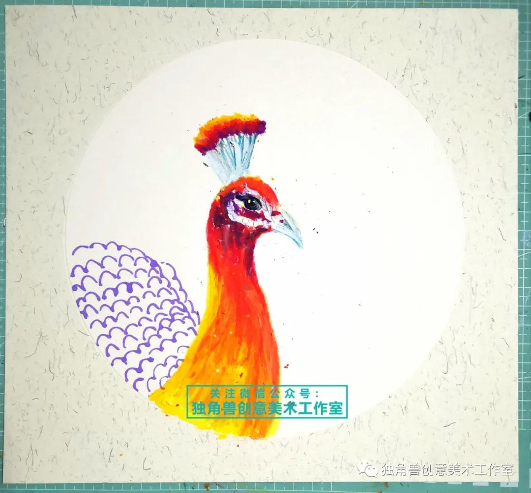 绘画教程梦幻,美丽的孔雀绘画步骤