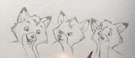 一支铅笔画人物,彩色铅笔画小动物