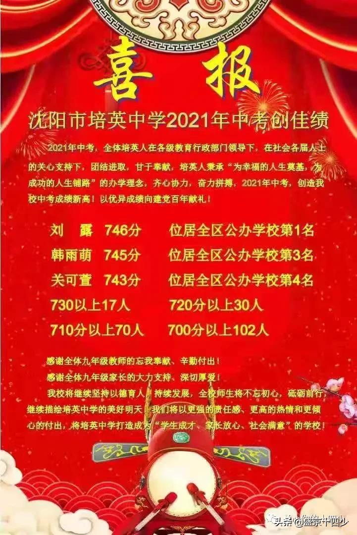 沈阳中考高分,沈阳中考高分统计