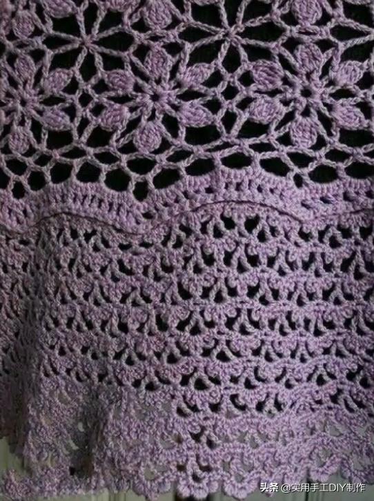 云帛蕾丝圆领披肩钩针图解,蕾丝棒针花样图解