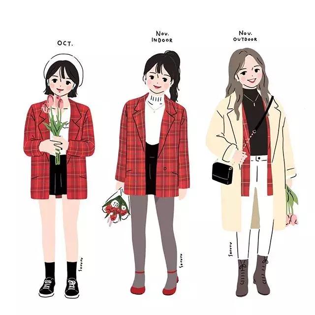 她笔下的可爱女孩，让你看懂穿衣打扮的正确要素~