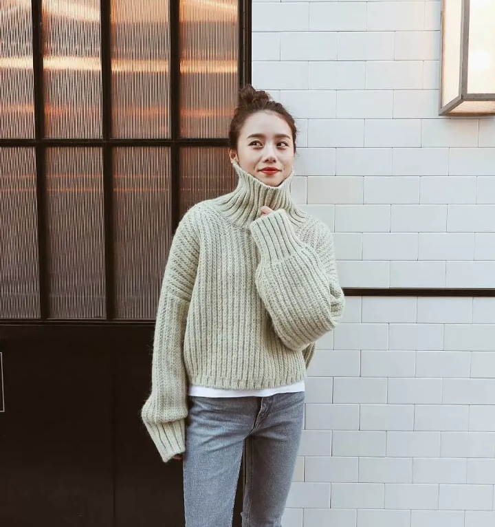 显瘦毛衣穿搭微胖女生秋冬季,120-140斤微胖高档毛衣厚款打底