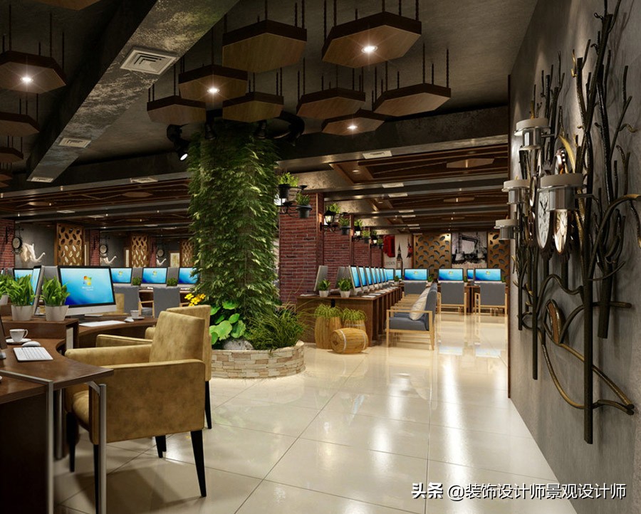 网咖设计方案及效果图,网咖室内设计图片观看