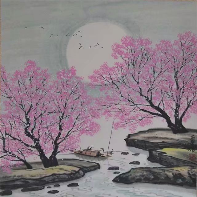 国画风景小品简单又好看,山水风景国画图片大全集