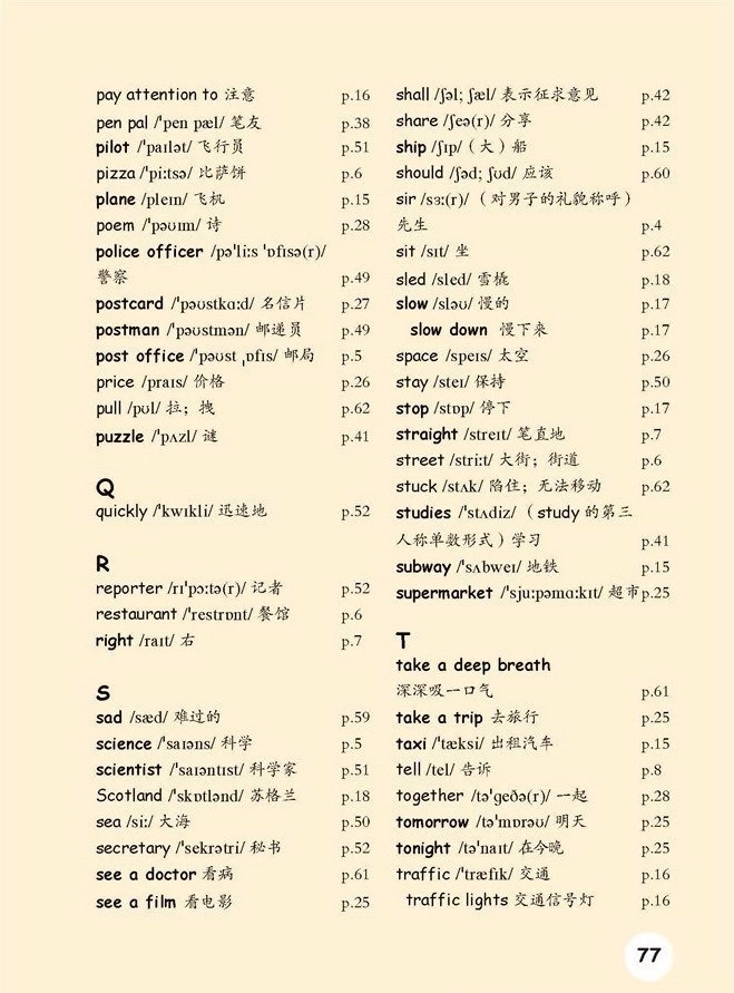 六年级下册英语词汇表跟读,六年级上册英语单元词常用表达法