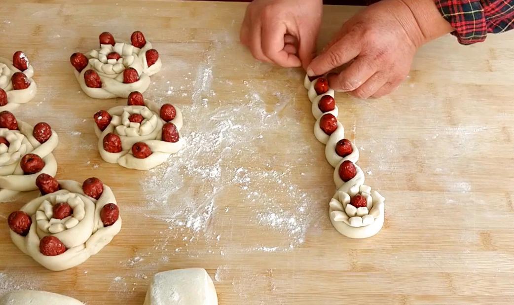 枣花馒头100种花样简单又漂亮,红糖枣花馒头的做法大全简单好看