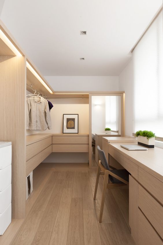 30平长方形主卧房间带衣帽间布局,衣帽间最佳布局图