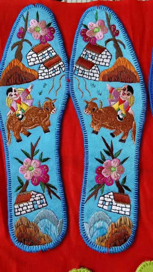 刺绣鞋垫花样各种图案教程,几何鞋垫图案鞋垫绣法