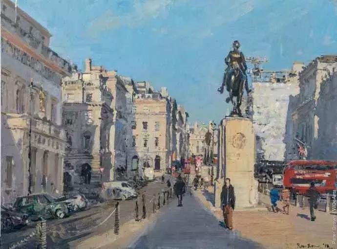 欧洲油画秋日街景,peterbrown油画从哪里买
