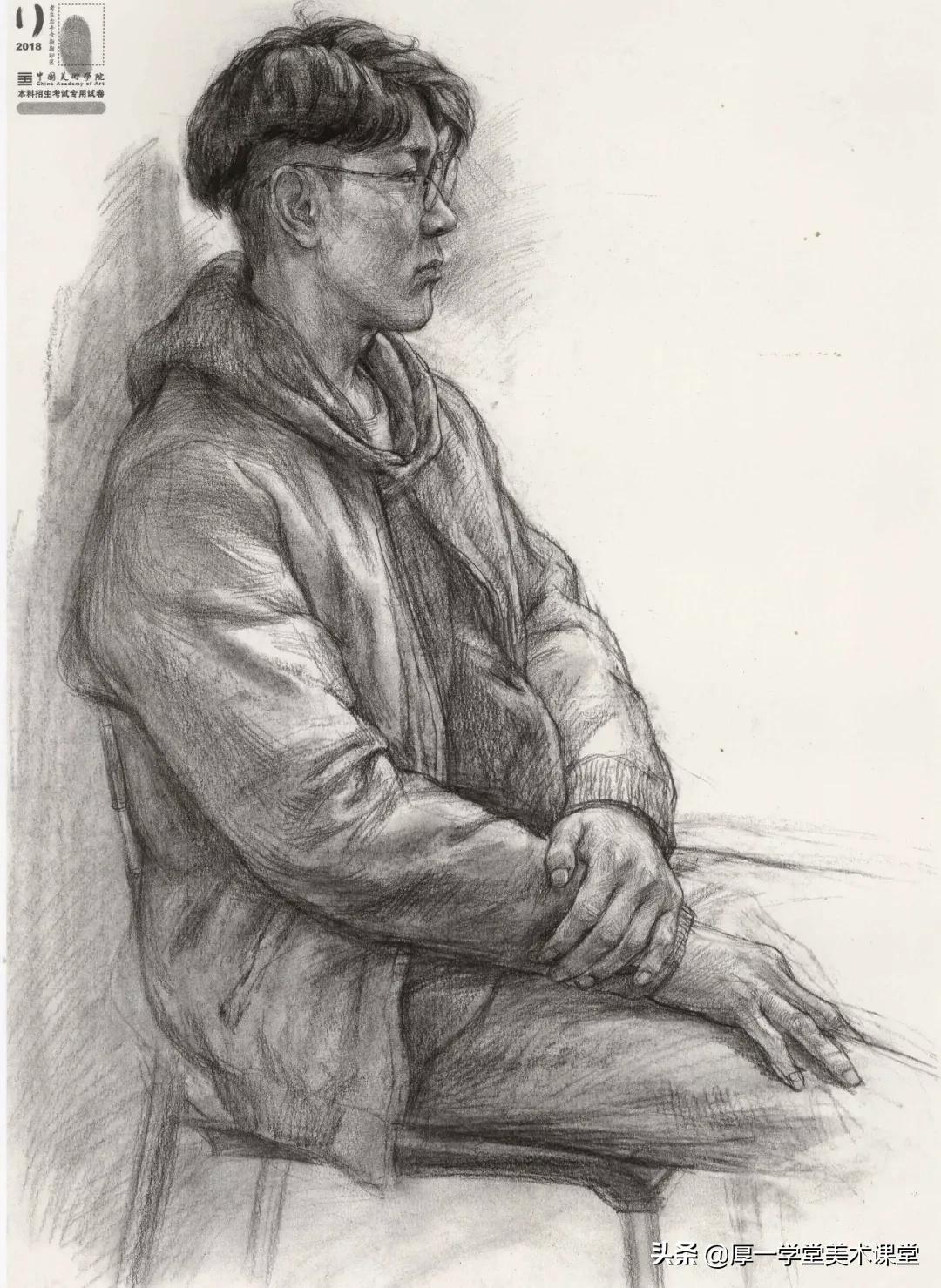 中国美院高分卷2020素描试卷,中国美院素描作品欣赏