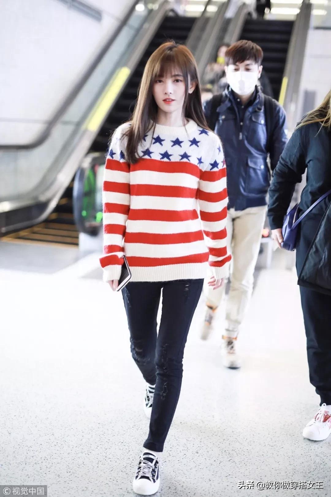 春天穿搭帆布鞋,春天倪妮穿衣搭配