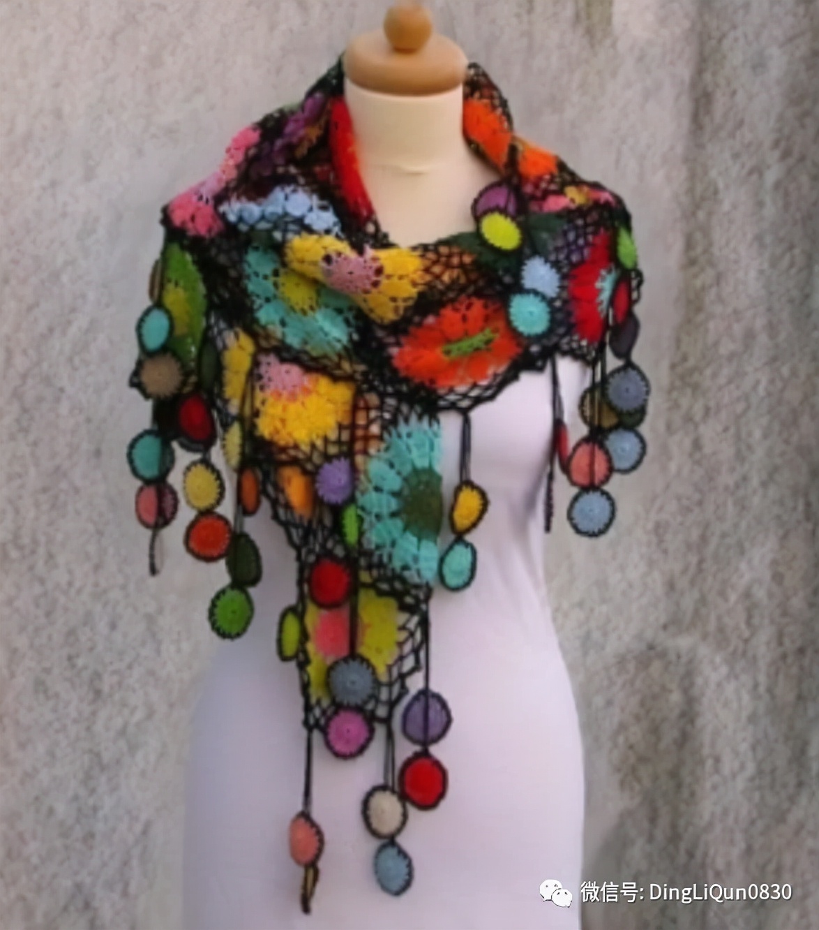 针织披肩作品,披肩花式围巾编织教程