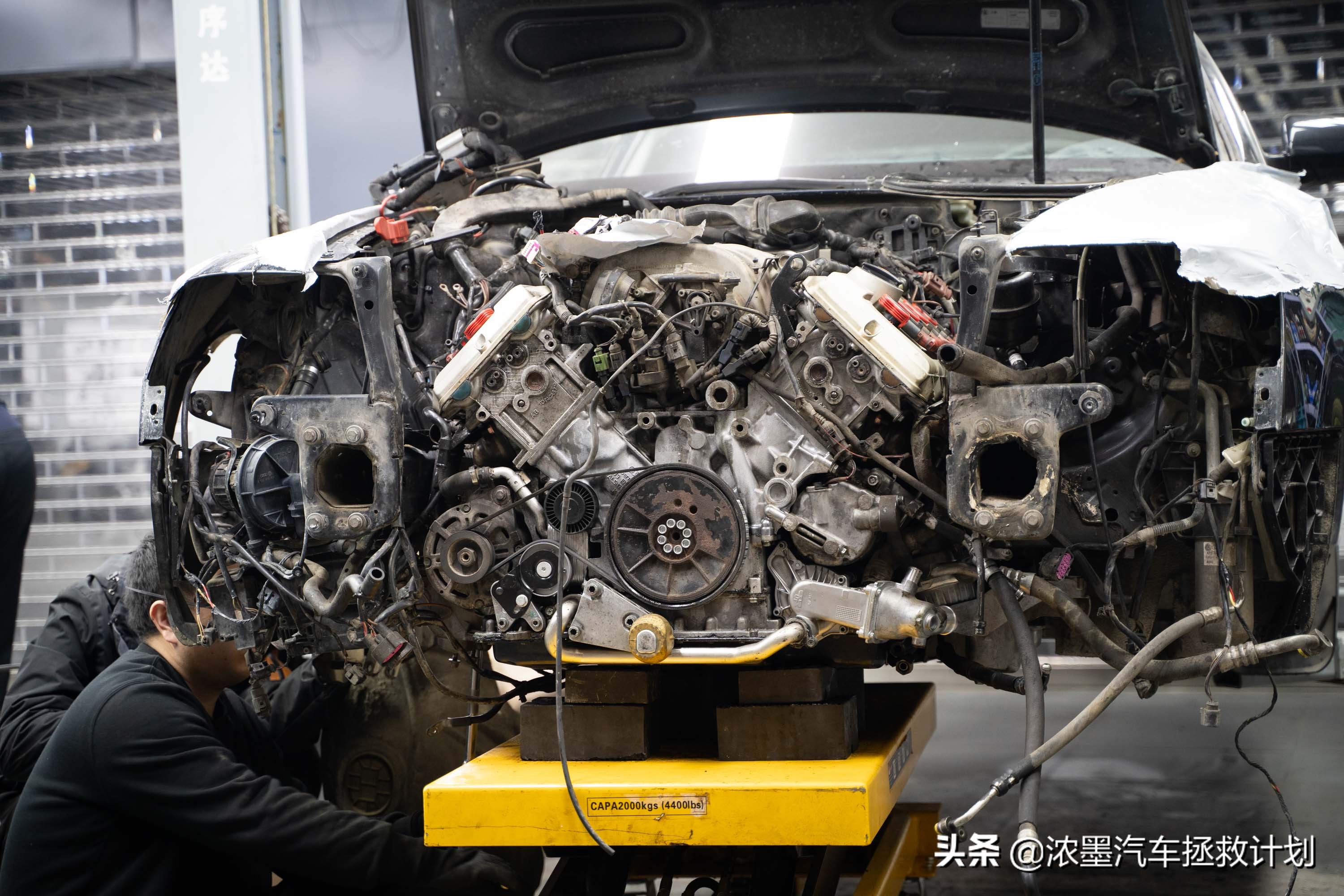 奥迪a6发动机大修全过程,翻新奥迪a6大修发动机
