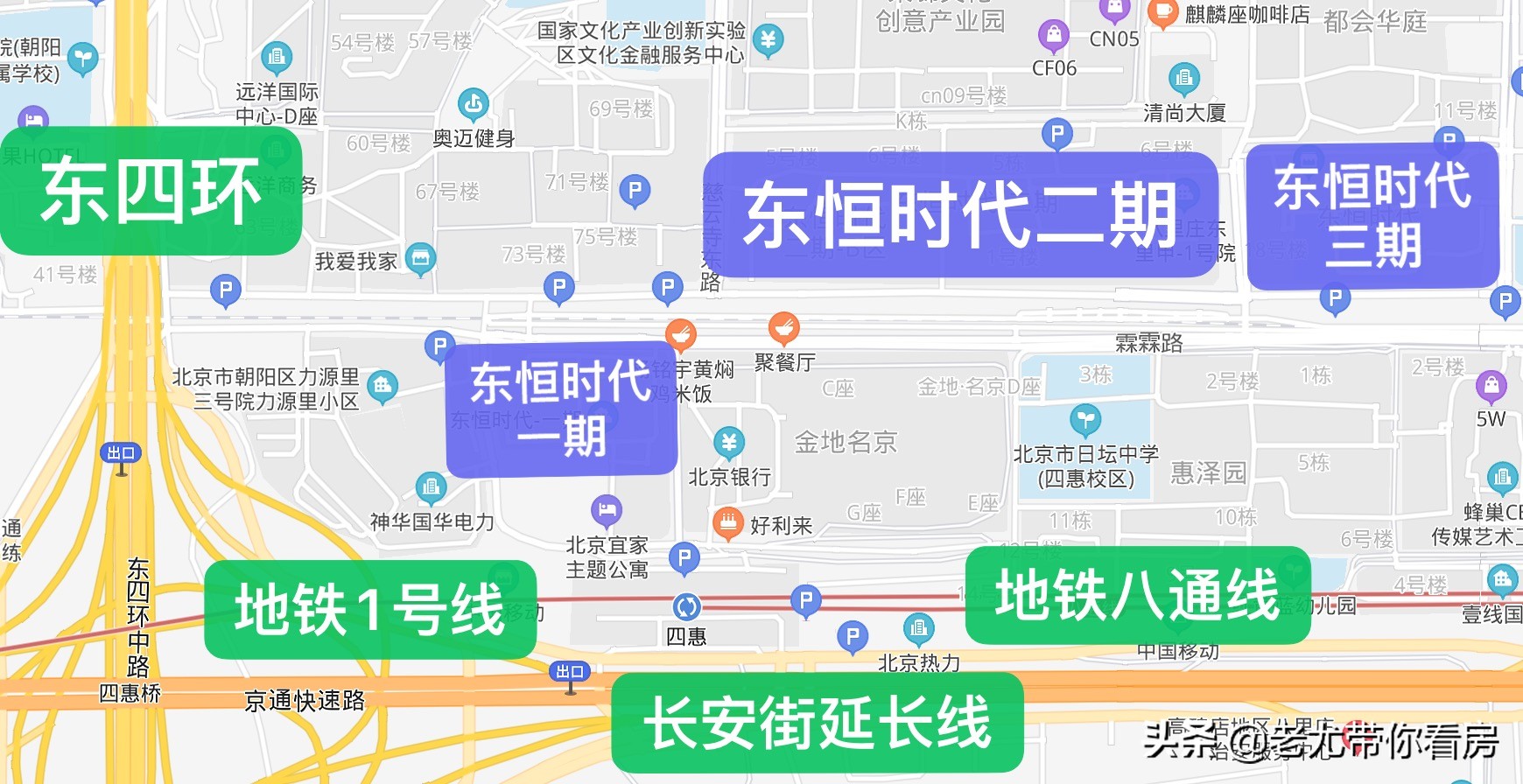 单价5万8到8万5，四惠桥一个小区的一二三期，装着不同人的梦